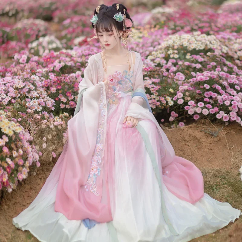 Chinese Traditional Hanfu Costume Woman Ancient Han Dynasty Dress Oriental Princess Dress Lady Elegance Tang Dynasty Dance Wear