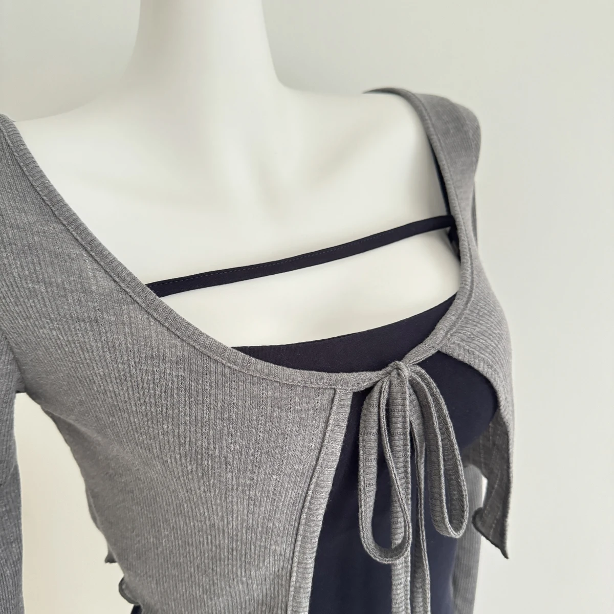 2025 New Arrival Fairy Woman Sunscreen Lace-up T-shirt Two-piece Set Dress Ruffle Edge Solid Slim Charming