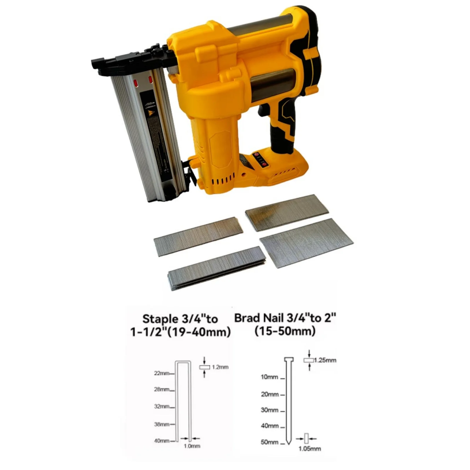 Pistola chiodatrice/cucitrice elettrica senza spazzole portatile multifunzionale 10-50MM senza fili 2 in 1 con chiodi per batteria Dewalt 20V