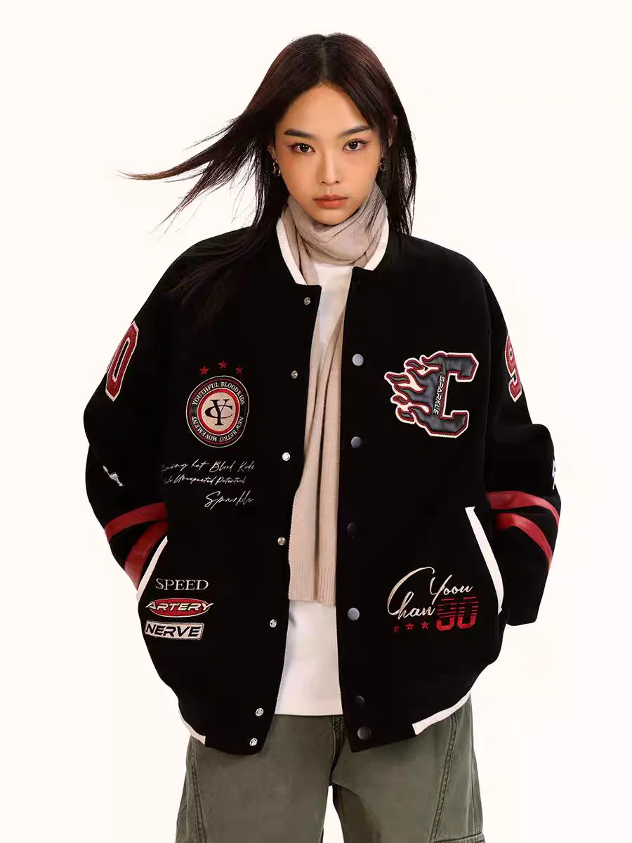 Chaquetas Bomber para mujer, ropa de calle, otoño, gamuza, cintura plisada, con cordones, Steampunk, cuello Retro, OL Chic, prendas de punto Preppy BF