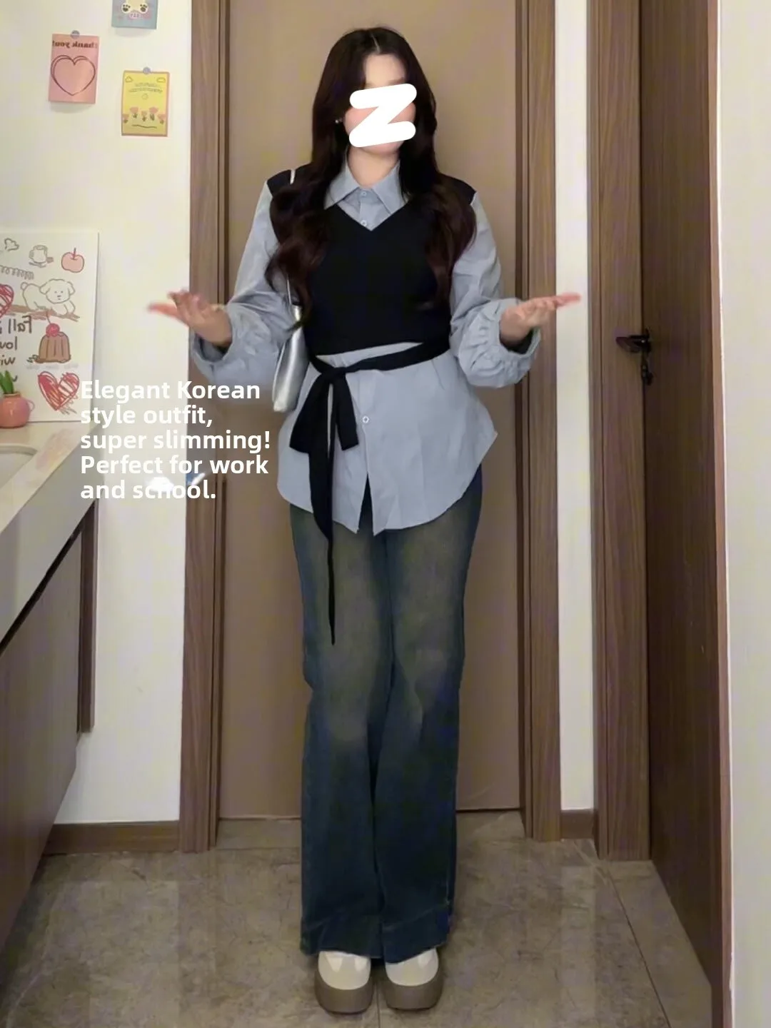 Plus Size Damen Lazy Sle irt Weste mit Gürtel, zweiteiliges Look, schlankmachendes Oberteil, faionable Herbst Winter, Neuankömmling, Pendler-Sle