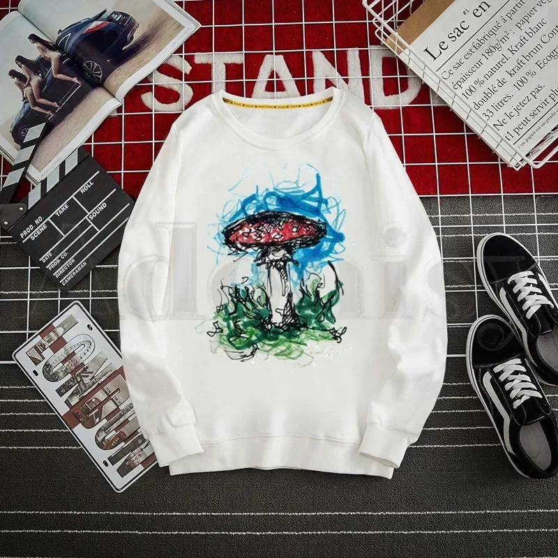 Mushroom Psychedelic Hallucination Hoodies Sweatshirt Print Trend Mens Clothes Hip-Hop Male Crewneck Hoodies Men