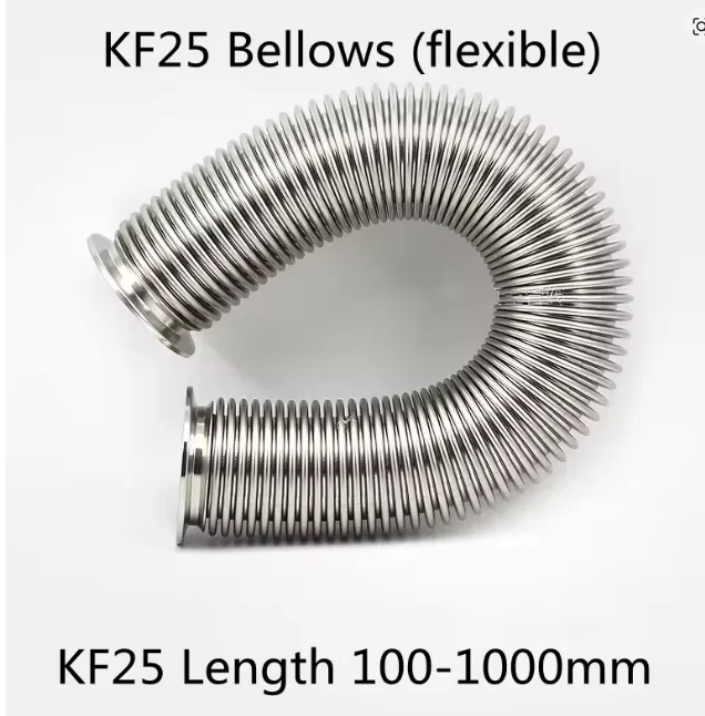

KF25 flexible & compressible Vacuum Bellows Expansion Hose Bellows Pipe Clamp Fitting Flange Joint Stainless Steel 304 material