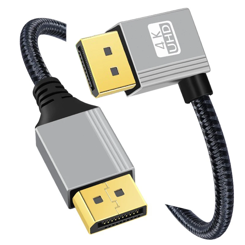 4K 90 graden DP-kabel omhoog/omlaag/links/rechts hoek DisplayPort1.2 4K bij 60 Hz 2K bij 144 Hz videokabel voor laptop desktop Xbox-serie monitor