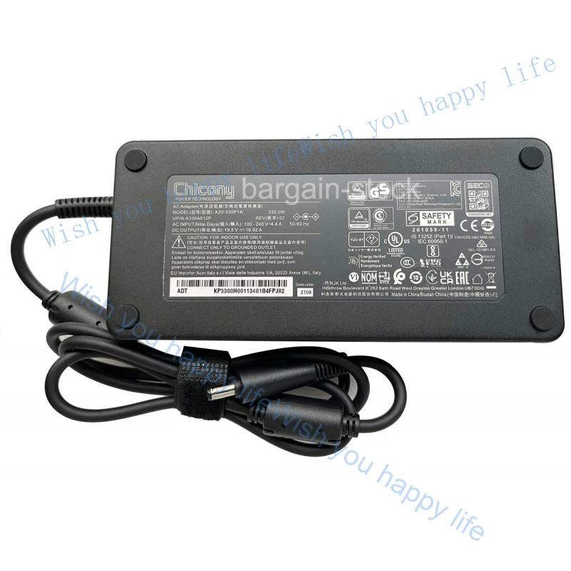 LL Chicony 330W AC Adapter Charger For Acer Predator Helios 16 PH16-71-93FR 19.5V