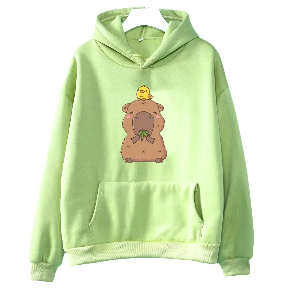 Capybara Kawaii Cartoon Print Hoodie for Girls Cute Graphic Kids Sweatshirts Autumn/Winter Hooded Boys Clothes Long Sleeve Tops