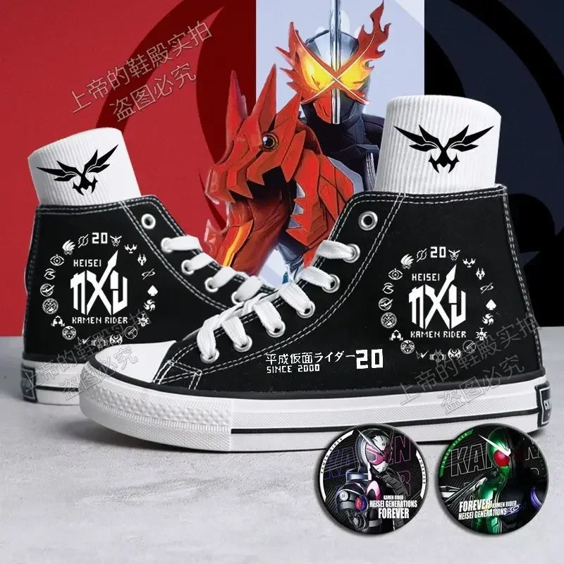 Masked Knight Series Shoes Men's Trend Joker High-top Canvas Shoes Casual Cartoon Shoe