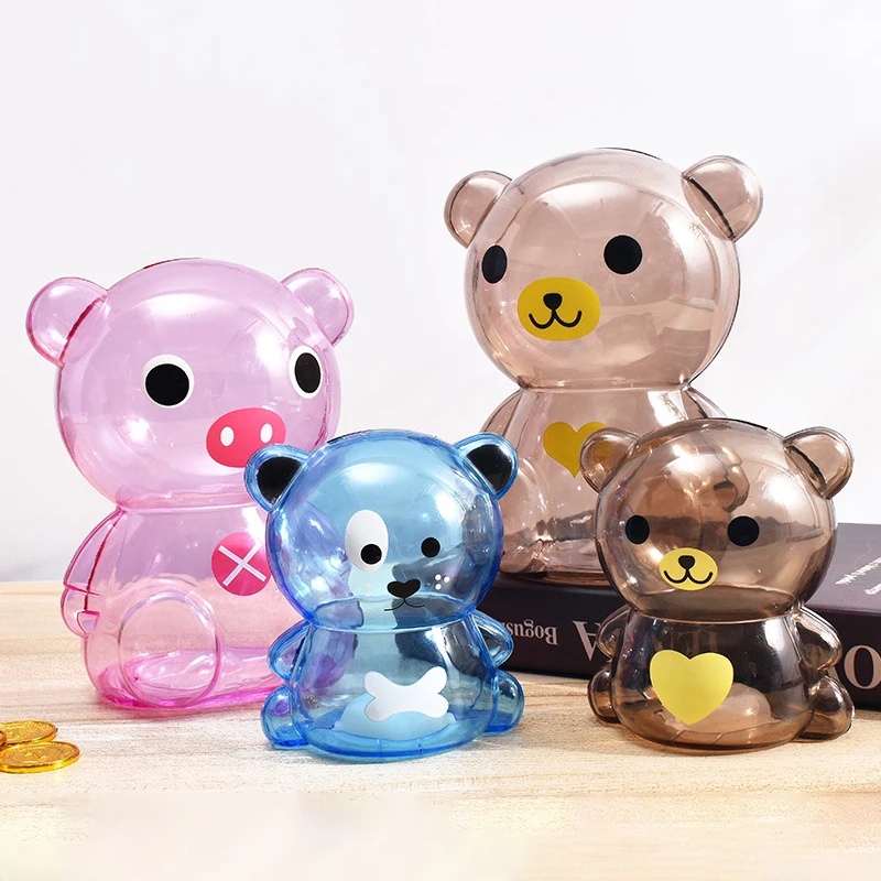 Children's Piggy Bank Candy Bank Change Bank Piggy Bank Transparent Plastic Creative Cartoon Piggy Bank Money Boxes Home Decor