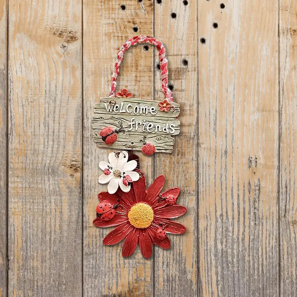 Door Sign Adorable Appearance Reusable Resin Rustic Farmhouse Welcome Plaque Outdoor Indoor Greeting Door Sign Home Decoration