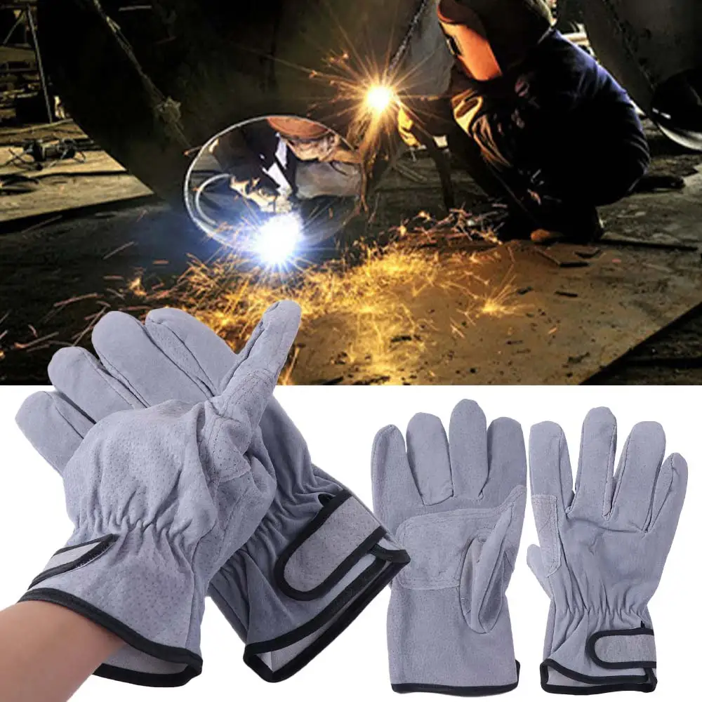 

Защитные кожаные рабочие перчатки Износостойкие противоскользящие сварочные перчатки Устойчивые к ударам термостойкие перчатки для защиты труда на открытом воздухе