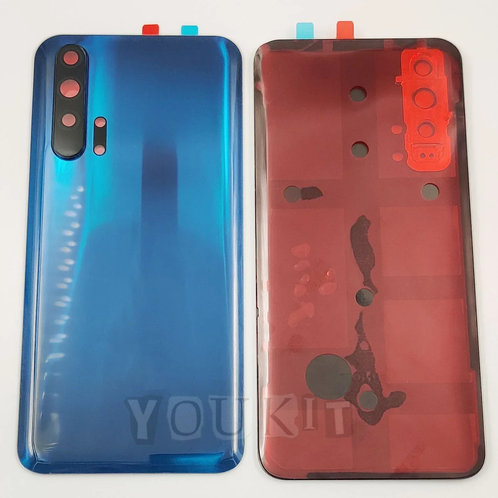 Glass Battery Cover For Huawei Honor 20 Pro Hard Back Door Lid Rear Housing Panel Case + Camera Lens + Adhesive Glue