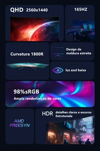 27 Polegada Monitor Gamer Curvo 1K/2K 165Hz Layar LCD 10Bit Untuk Desktop 1 Ms Dukungan DP G-Sync Pajak Sinkronisasi Gratis termasukí 10 penjualan terbaik panel 27 inci - №