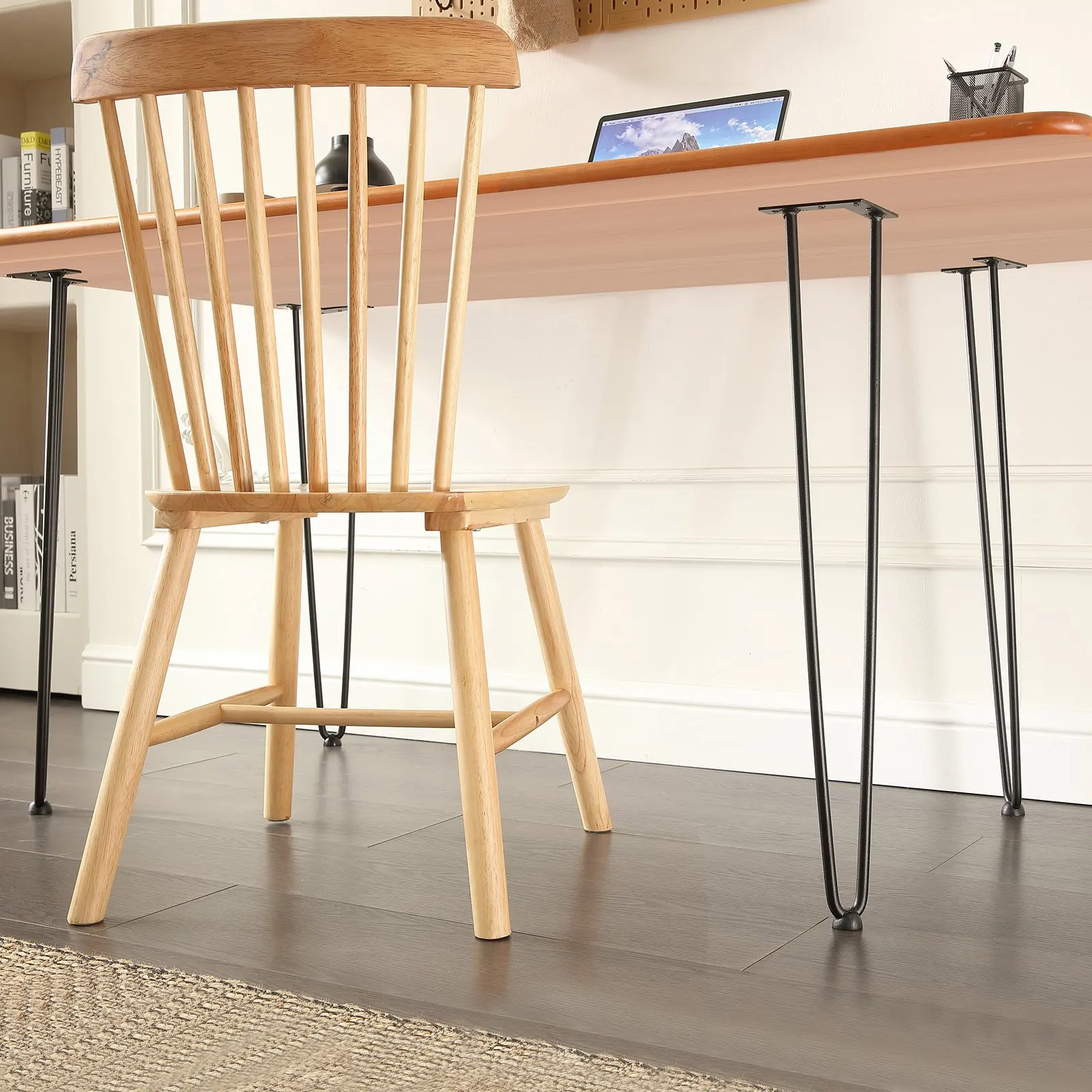 

Металлические мебельные ножки-шпильки 28 дюймов для домашних проектов DIY: для прикроватных тумбочек, журнальных столиков, письменных столов, грузоподъемность 500 фунтов, с резиновыми накладками для защиты пола