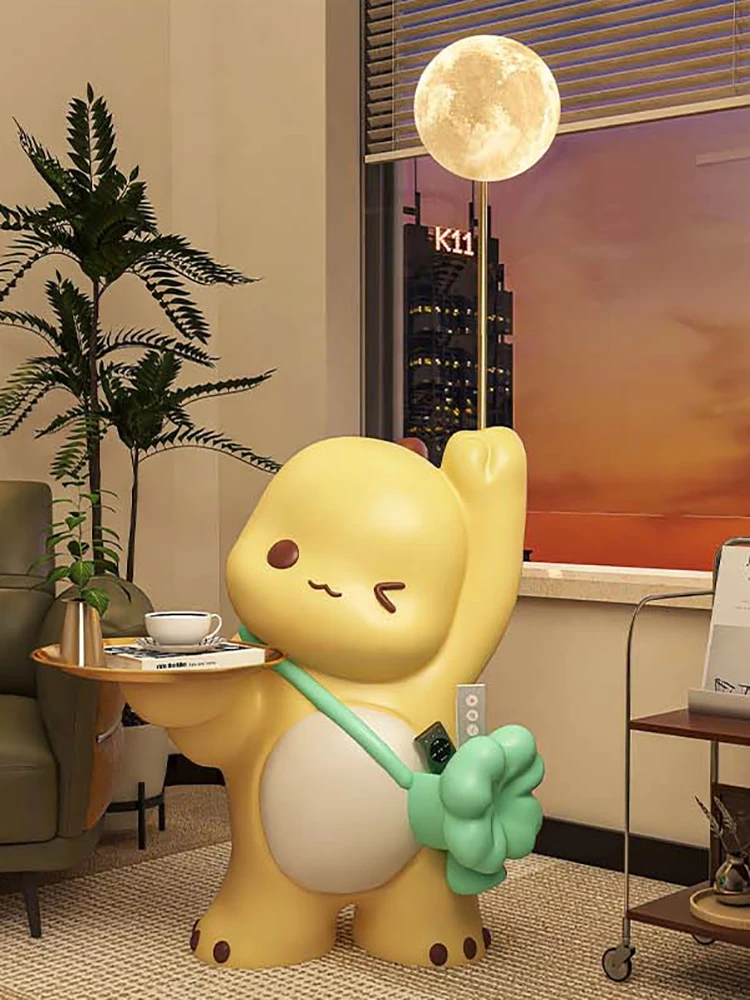 

Home Decor Creative Statue Blessing Ornaments Living Room Large Floor Decor Tray Storage Rack Cartoon Animal Resin Art Sculpture