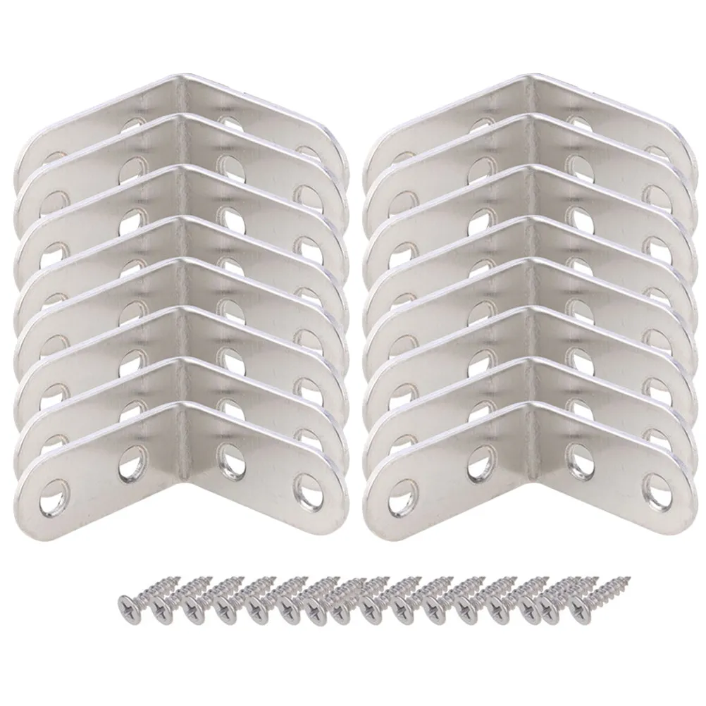 

18Sets L Bracket Corner Shelf Bracket Stainless Steel Durable Splashproof Rustproof Wear-Resistant Furniture Fixing