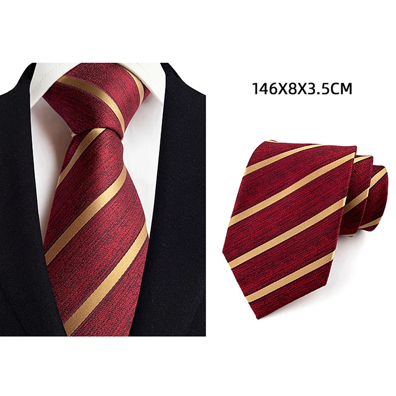 Роскошные мужские галстуки 8 см в горошек в полоску, классический деловой галстук, жаккардовые тканые галстуки для мужчин, жених, свадебная вечеринка, галстуки