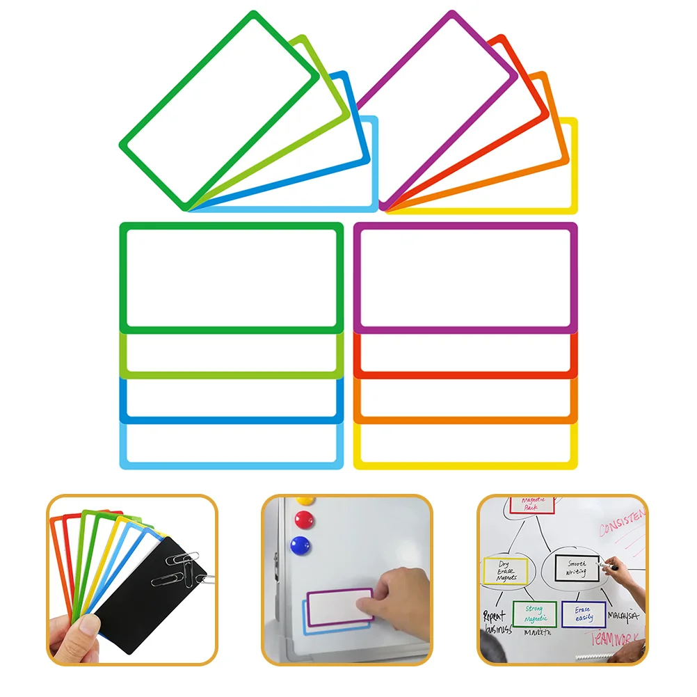 16 Pcs Magnetic Name Tape Labels Whiteboard for Fridge Plate Tags Stickers Colored Rewritable Message