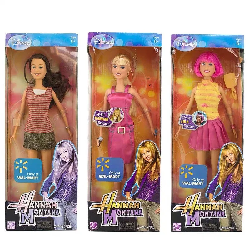 Disney Hannah Montana Cute Simulation Fashion Dress Up Play House Doll Kawaii Miley Stewart Kids Toys Girl Christmas Gifts