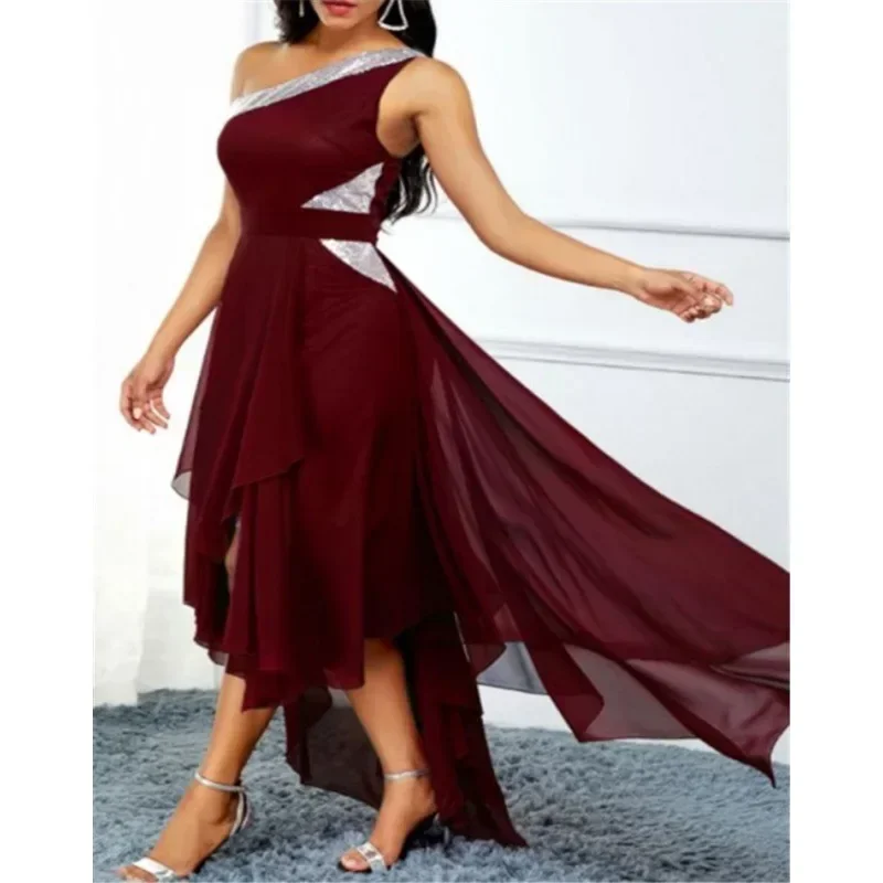 One Shouder Dress For Women Elegantes Formal Occasion Dresses Fashion Sexy Streetwear Party Prom Vestidos Para Mujer Robe Femme