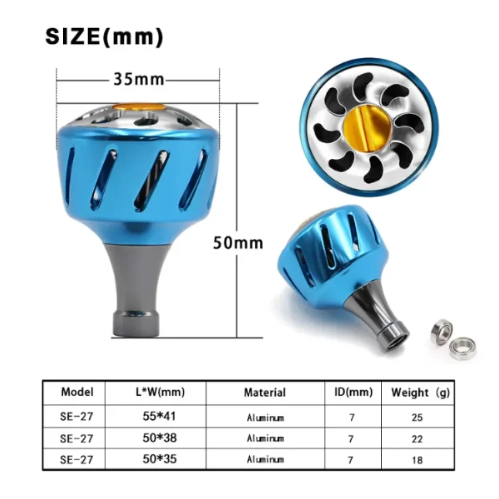 SANLIKE Blue Aircraft Aluminium Swivel Fishing Reel Handle Knob for Shimano A and Daiwa S Reel Handle Fishing Tools