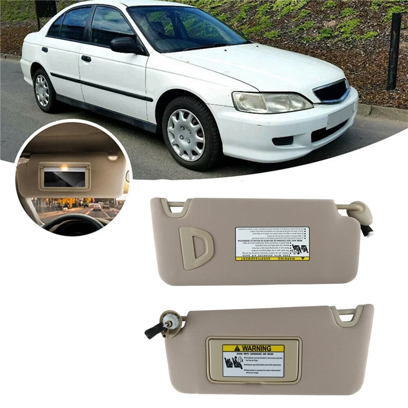 

1Pair 83280TA5A51ZA 83230-TC0-T91ZA Beige Sun Visor Panel With Mirror Light For Honda Accord 2008-2013 Sunvisor Shade