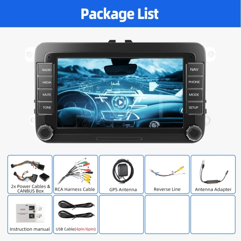 MOPECT 7" 9" Android Autoradio für VW Volkswagen Skoda Octavia Golf 5 6 Touran Passat B6 Polo Jetta CarPlay Auto-Stereoanlage IPS Touchscreen GPS WLAN SWC BT RDS