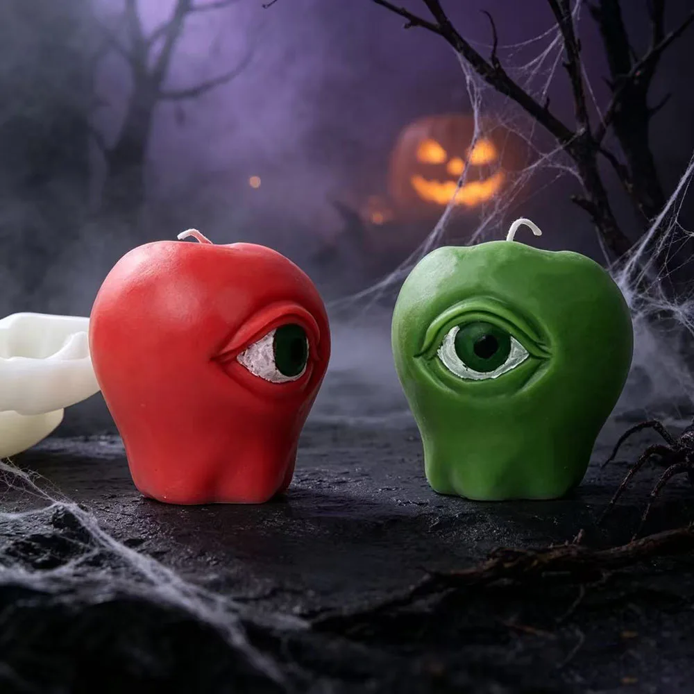 Halloween Horror Eye Hand Silicone Mold, DIY Candle Resin Plaster Casting, Creepy Fruit Molds for Spooky Party Decor