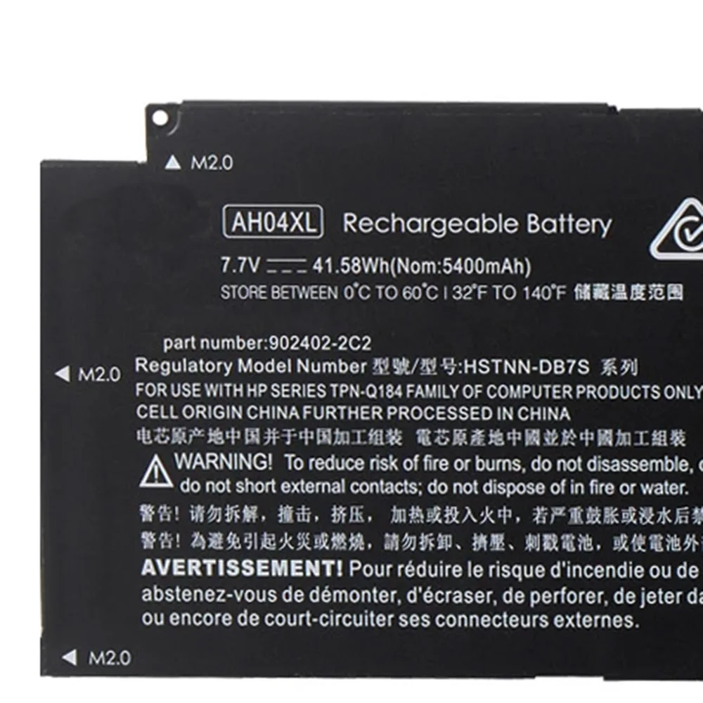 7.7v 41.58WH AH04XLオリジナルhp幽霊X2 12-C000 C000nf C013TU C014TU TPN-Q184 HSTNN-DB7S 902402-2C2 902500