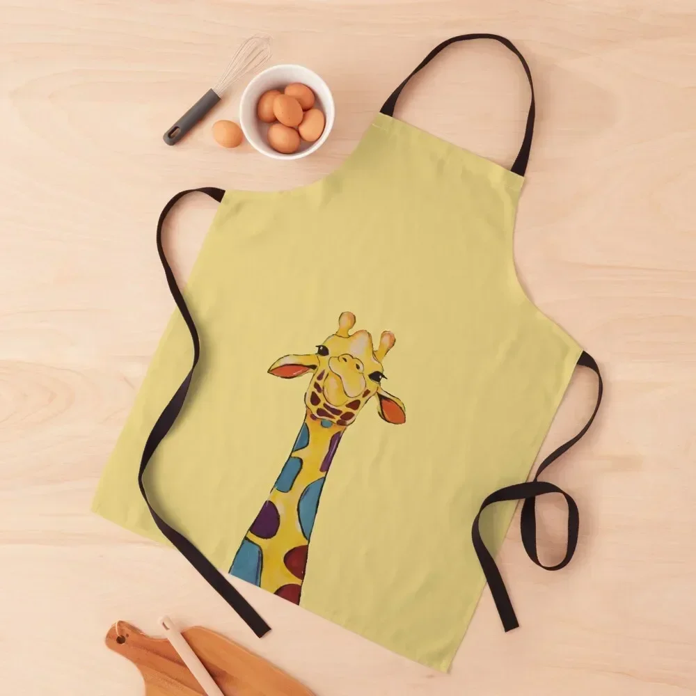 

Cute Acrylic Yellow Giraffe Apron Chef Uniform Woman Kitchen Apras Man Kitchen Tools Accessories Apron