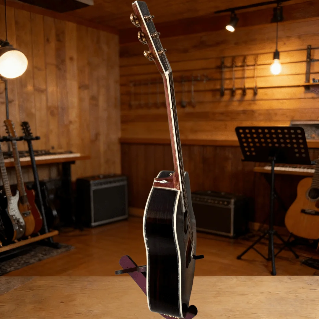

6 Strings Sunburst D45 Acoustic Guitar, Spruce Top, Rosewood Fingerboard, Fully Enclosed Buttons, Bone Nut