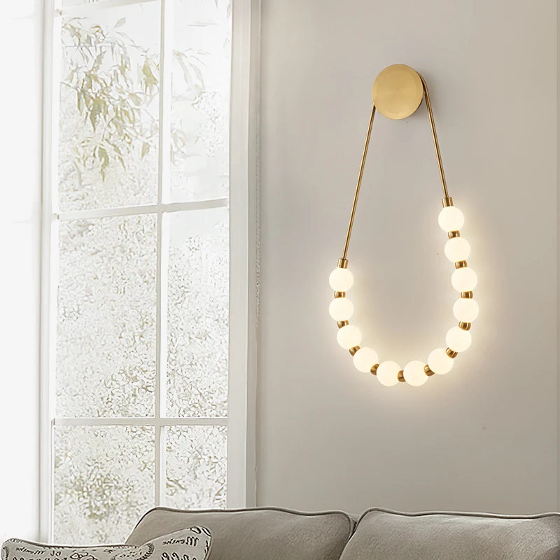 

Minimalist bedside wall light Italian cream style living room background wall creative design Asymmetric magic bean wall lamp