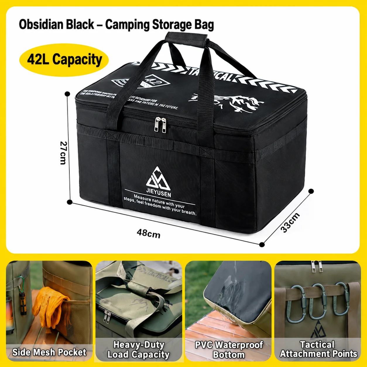 30-42L Tactical Camping Storage Bag - Insulated Folding Box for Picnic, Tableware & Field Equipment Waterproof