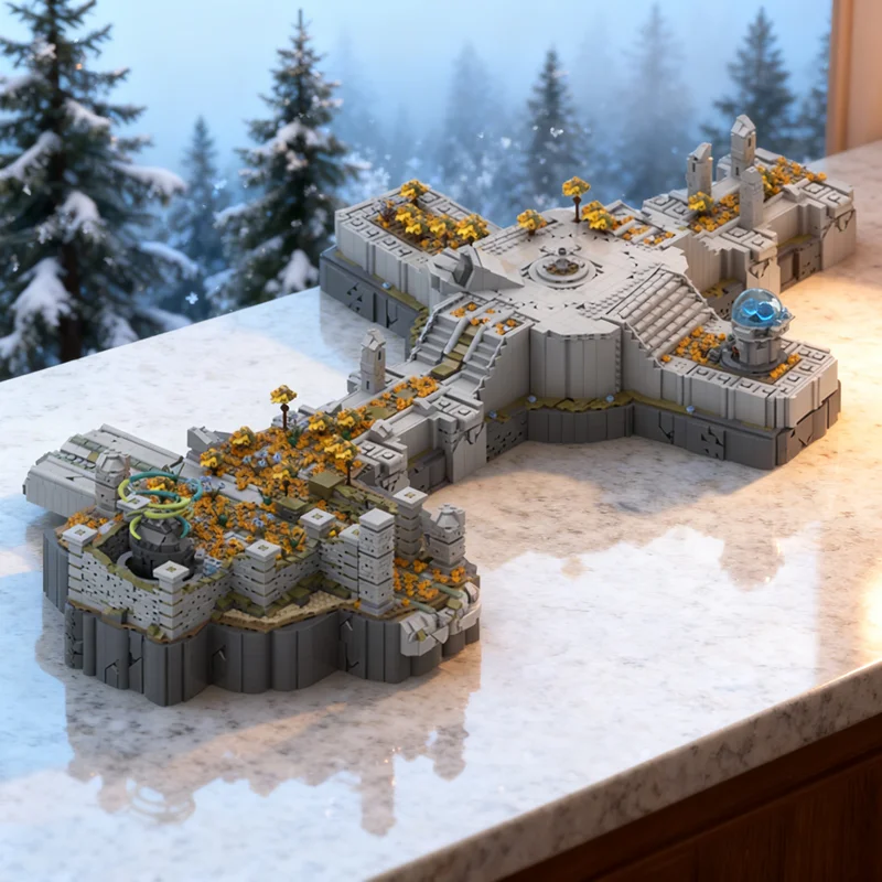 

6996 деталей MOC Zelda Tears Of The Kingdom: Модель Замка Герудо на Небесах, конструктор, игрушка, подарок, креативный коллекционный предмет для демонстрации на столе