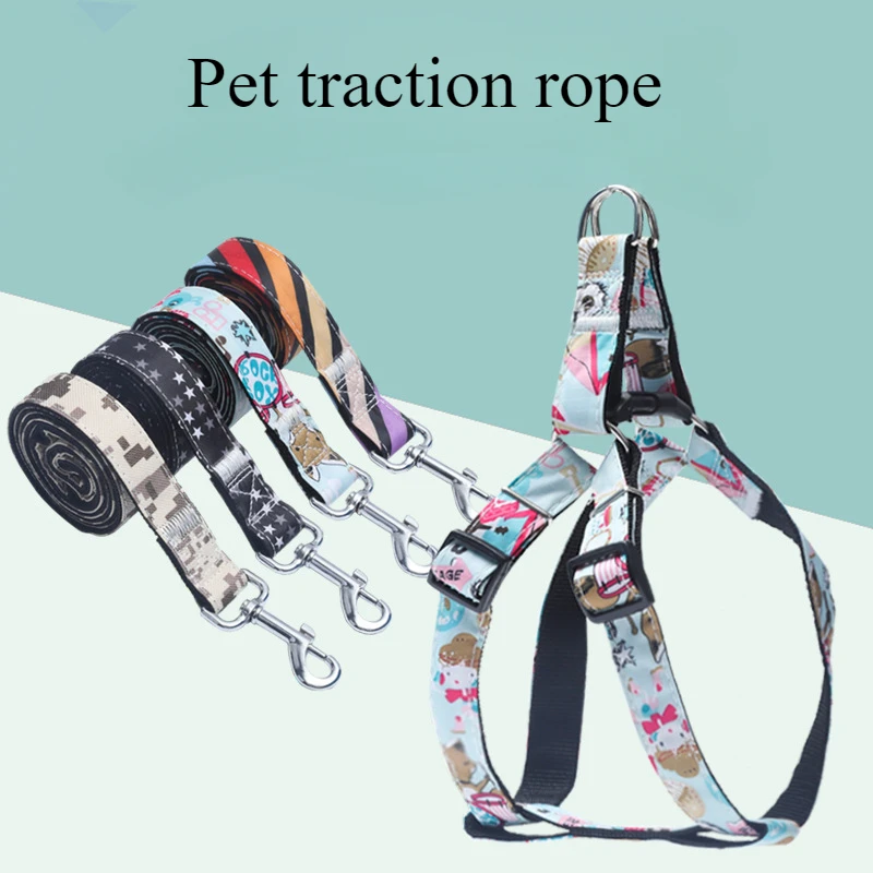 

Pet Strap Polyester Cowboy Dog Chest Strap Adjustable Dog Chain Cartoon Dog Rope Strap