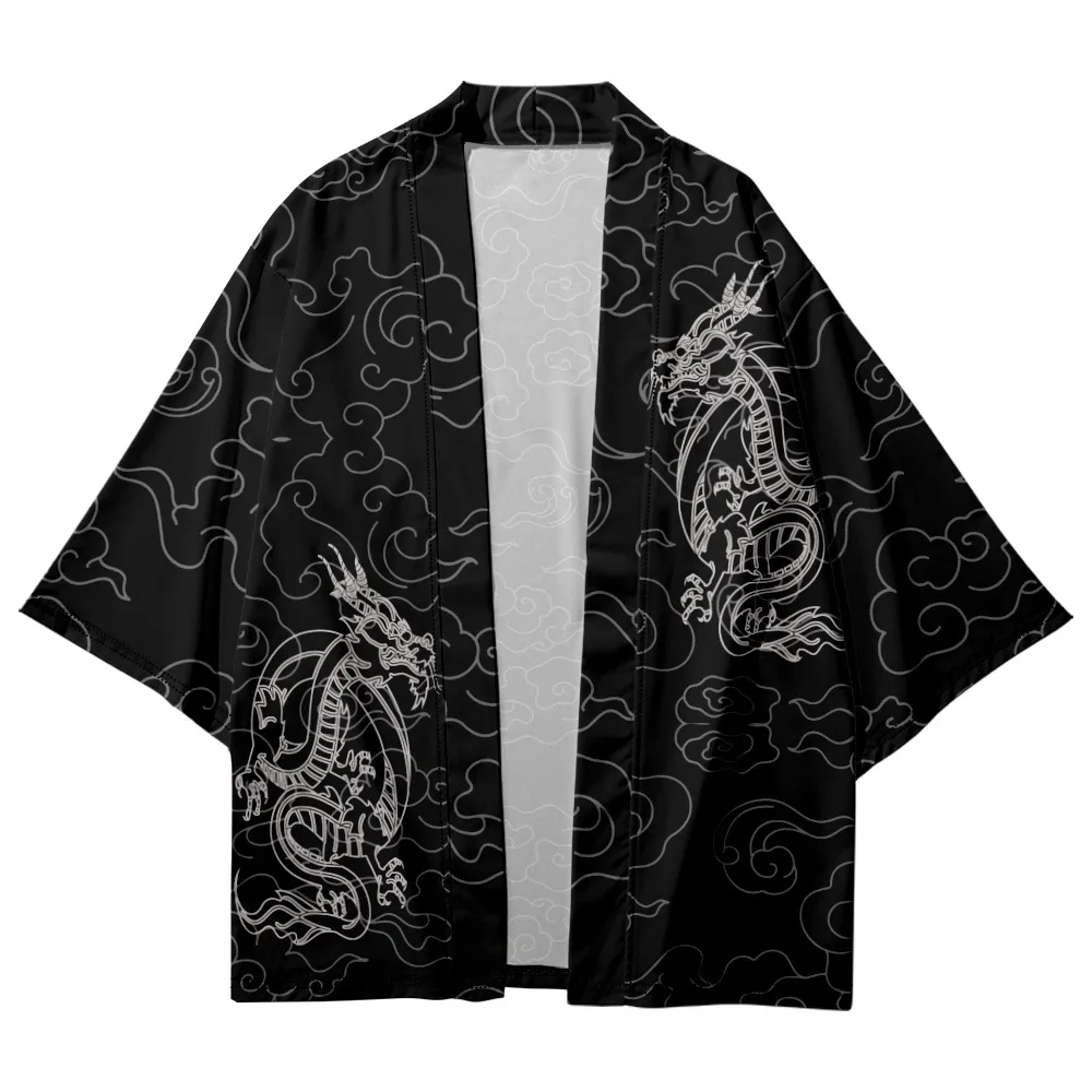 

Fashion Traditional Dragon Cloud Printed Kimono Women Men Shirt Haori Clothing 2023 Summer Beach Cardigan Oversized Top Yukata