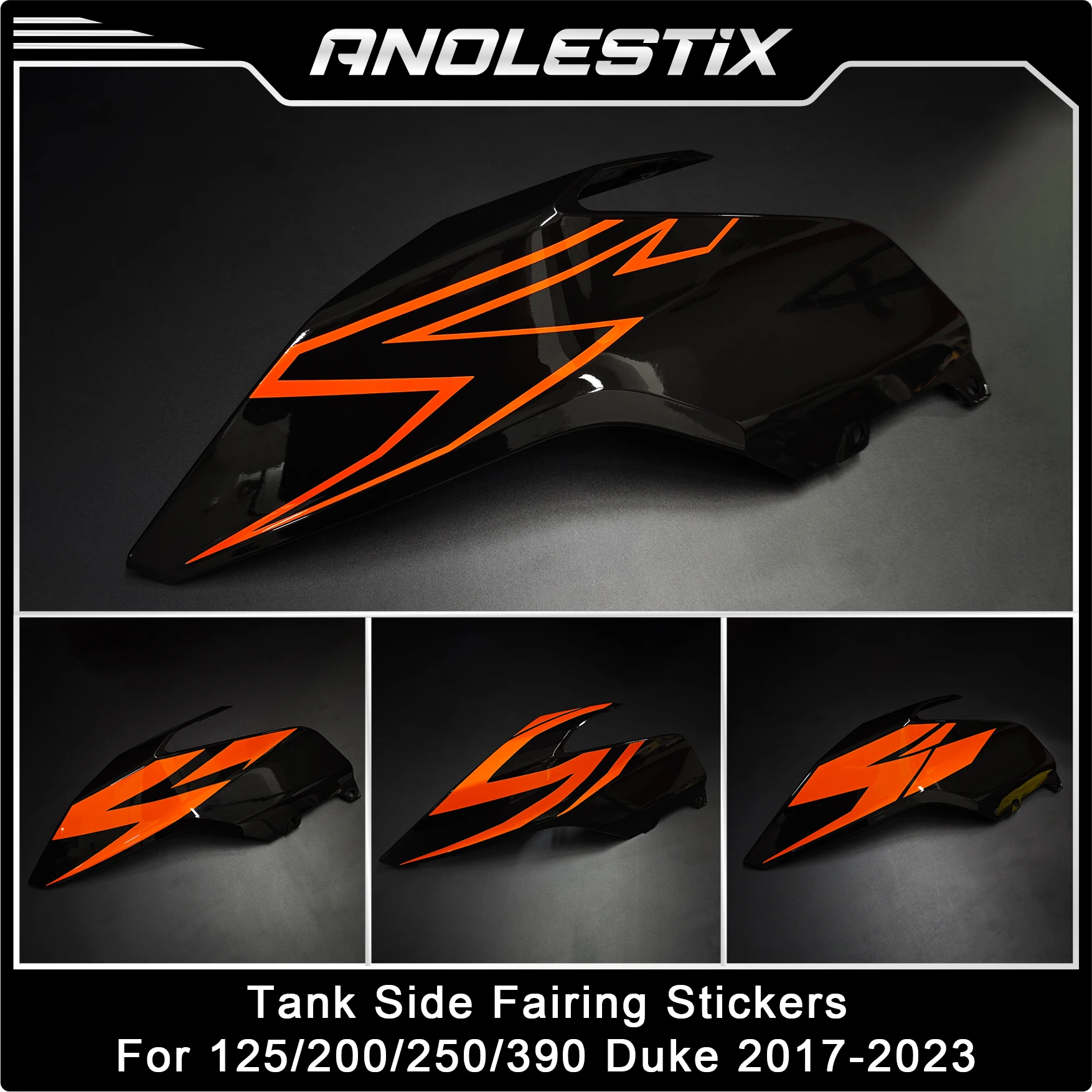 AnoleStix For KTM 125 200 250 390 Duke Stickers Motorcycle Stickers Tank Side Airflow Deflector Decals 2017-2023