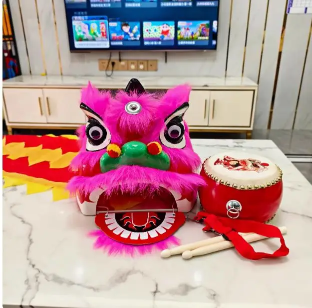 

12 inch Chinese Lion Dance Costume 3-5 Age Kid Children Play Props Game Party Carnival Sport Outdoor Parade Parad Stage Mascot