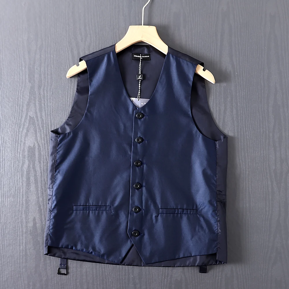 Borderless Double Panel Soft And Silky Autumn Men's British Casual Suit Vest Outdoor Travel Camp Skateboarding Sports Waistcoat