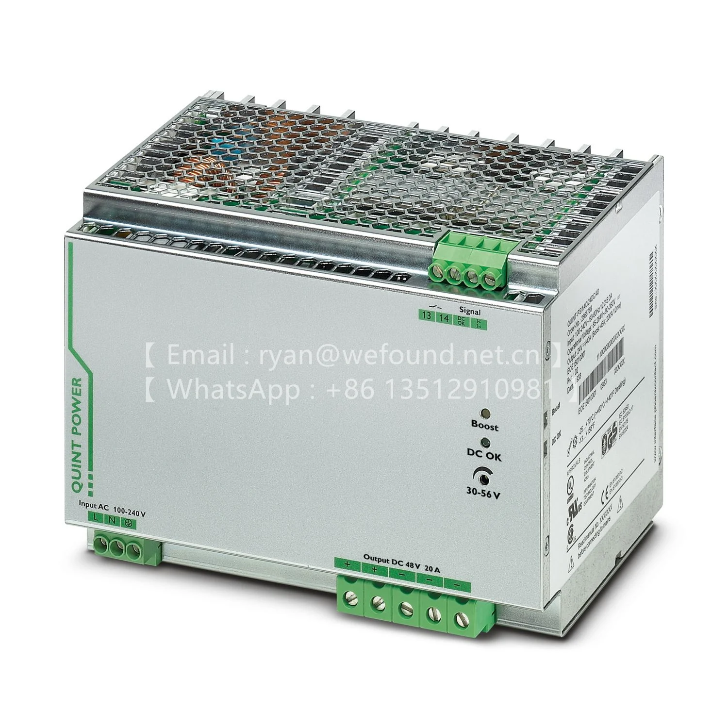

2866695 Primary-switched PSU. QUINT-PS/1AC/48DC/20