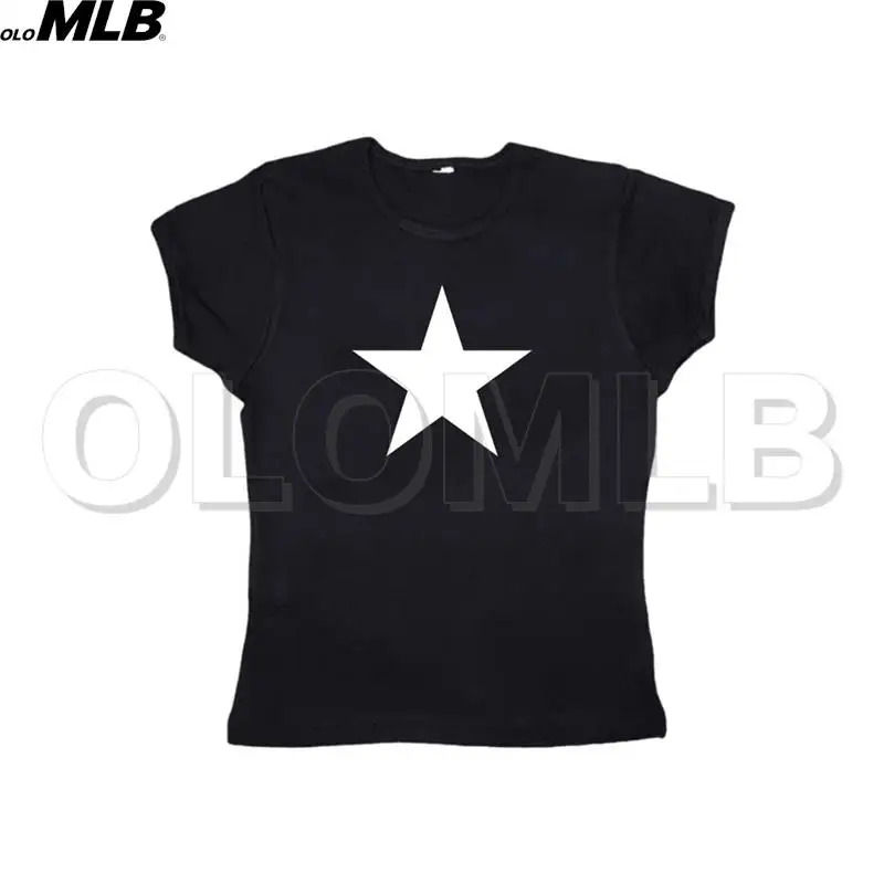 Vintage Grunge Kawaii Women's Cropped Top Harajuku Baby Tee Y2K Goth Short Sleeve Streetwear Star Print Clothes Tee Emo Scene