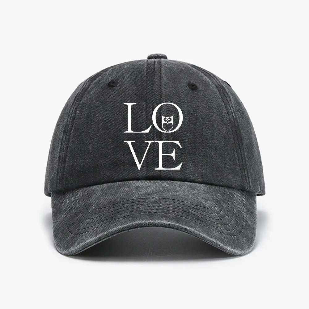 

Lovely Owl Print baseball cap Summer Vintage Washed Denim Hat fashion Unisex Adjustable snapback hats casual sun caps