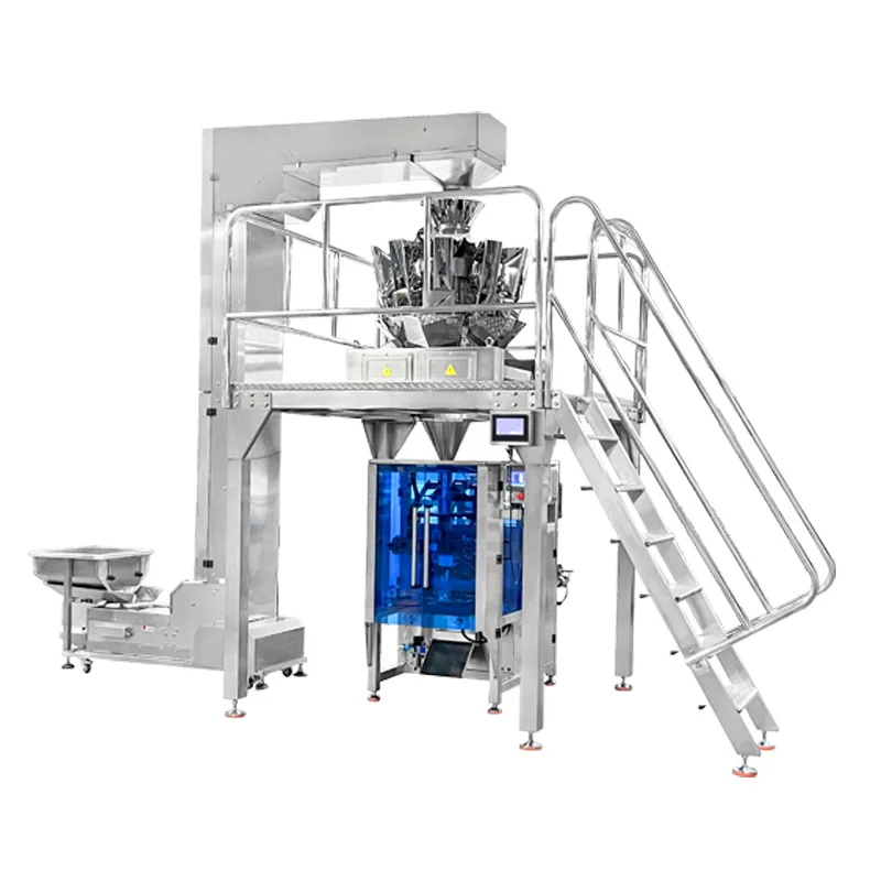 Máquina envasadora Vertical automática, máquina envasadora y pesadora de gránulos de alimentos, patatas fritas, dulces, tiras picantes, paquete de Chocolate