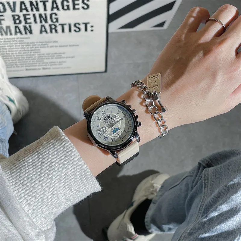 청소년을 위한 남성용 대형 다이얼 쿼츠 시계, 고급스럽고 멋진 맞춤형 시계