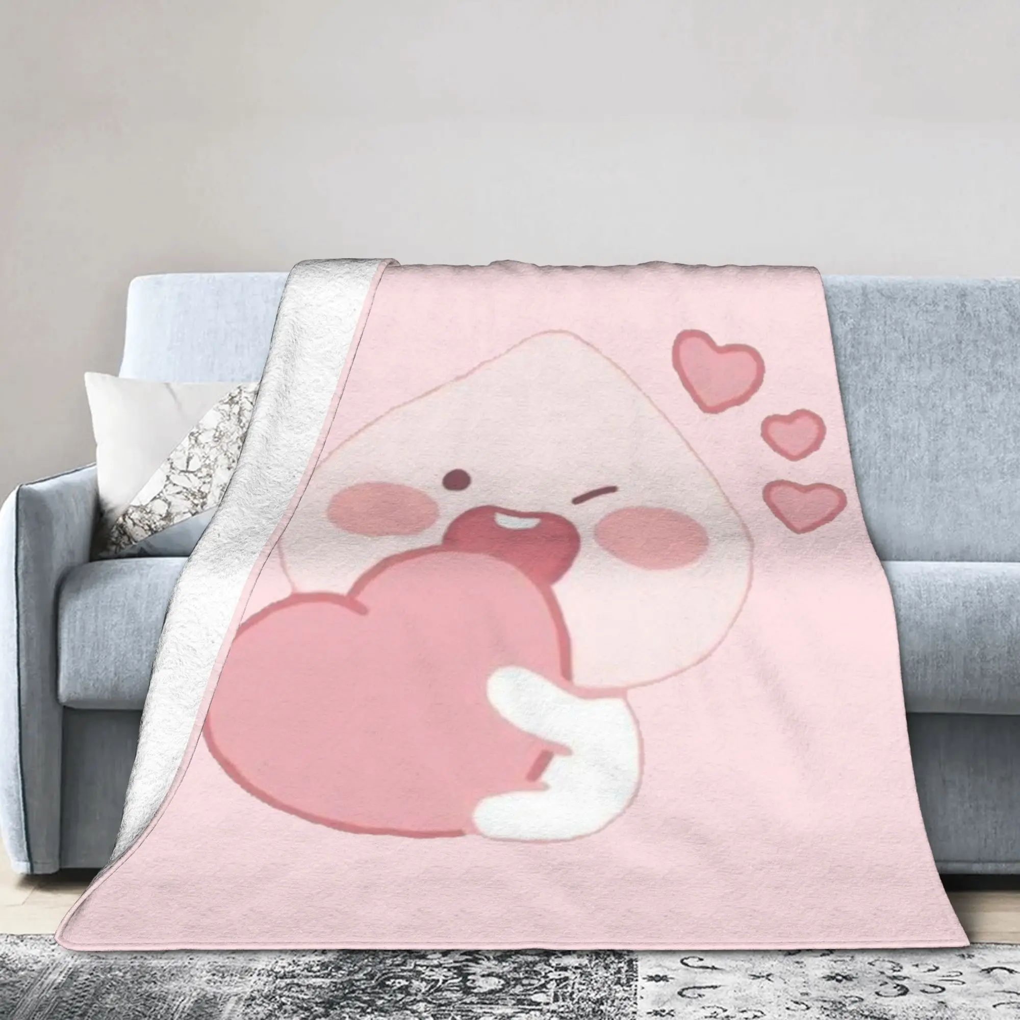 Apeach Flannel Blankets K-Kakaos F-Friends  Awesome Throw Blanket for Home Hotel Sofa  200x150cm Plush Thin Quilt,