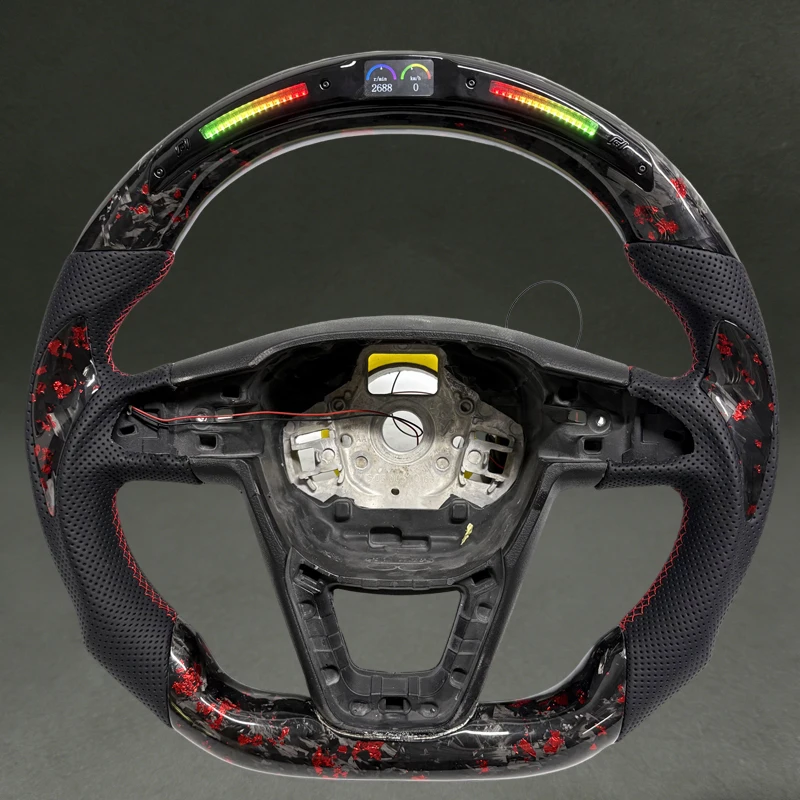 

With LED Screen Red Forged Carbon Fiber for Seat Cupra Formentor Tavascan Terramar with Thumb Patch for Seat Leon Arona New DIY