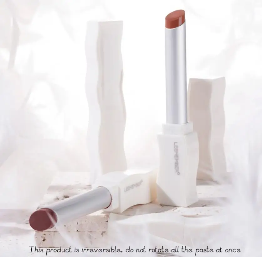 Leementeust lápiz labial sólido, bálsamo labial 3g, pluma blanca, pluma negra, Serie de plumas, belleza, maquillaje labial, Cosméticos profesionales