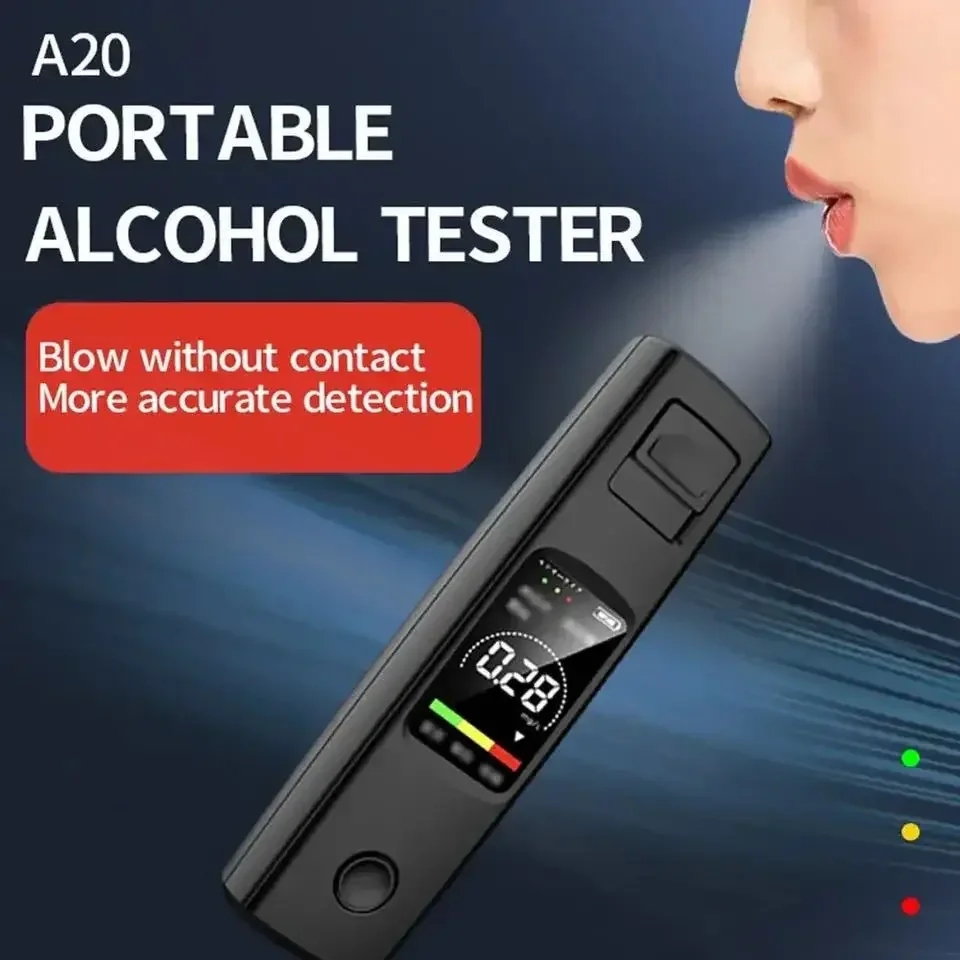 Alcohol Tester Portable Blowing Detector Traffic Alcohol Meter Car High-precision Measuring  Type C Charging Interface