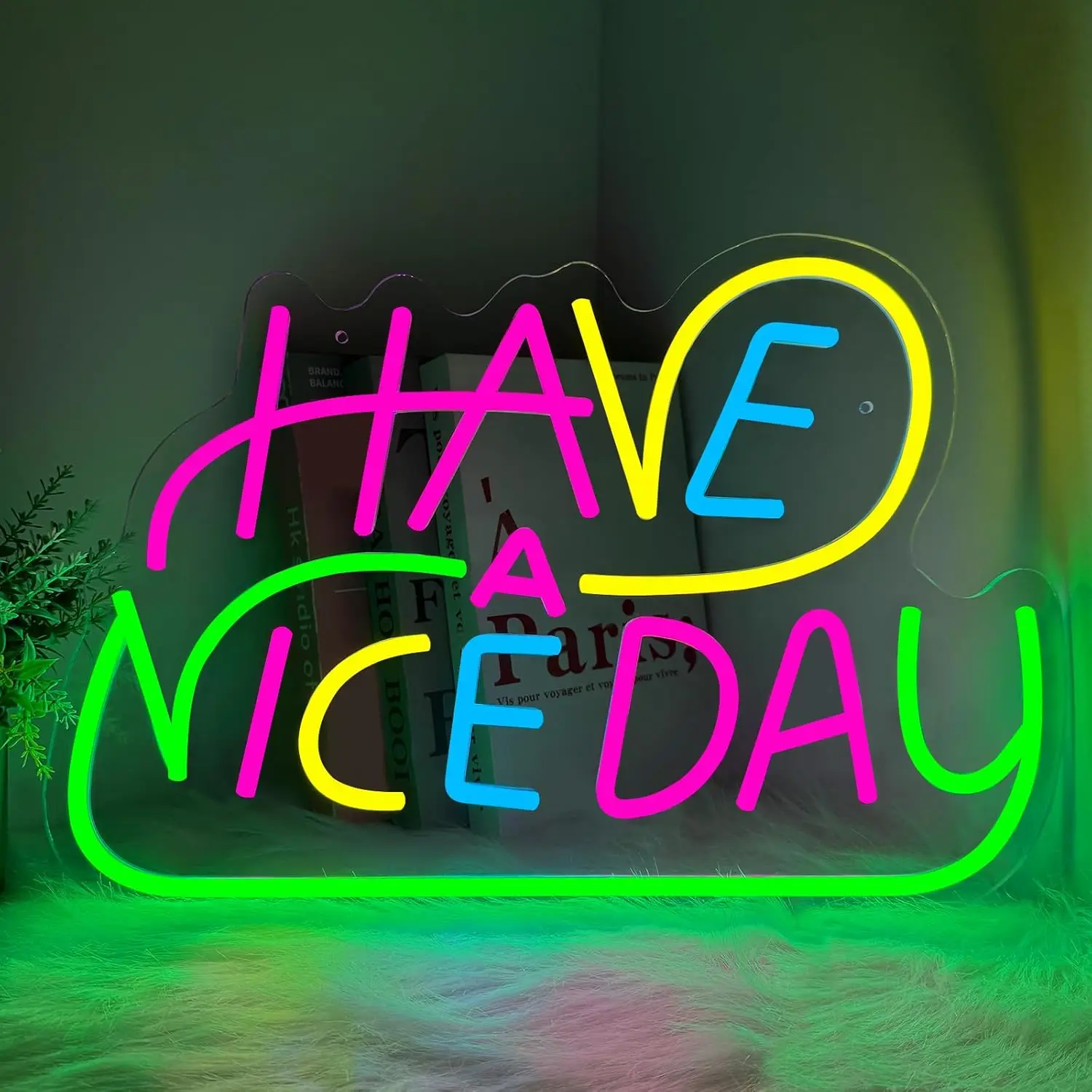 

Happy A Nice Day неоновая вывеска USB светодиодная лампа для классной комнаты, студии, бара, гаража, игровой комнаты, украшение для спальни, подарок