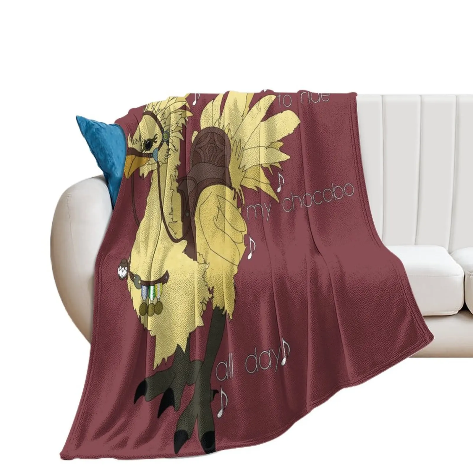 

Chocobo ride Throw Blanket Loose Nap Softest Travel Blankets