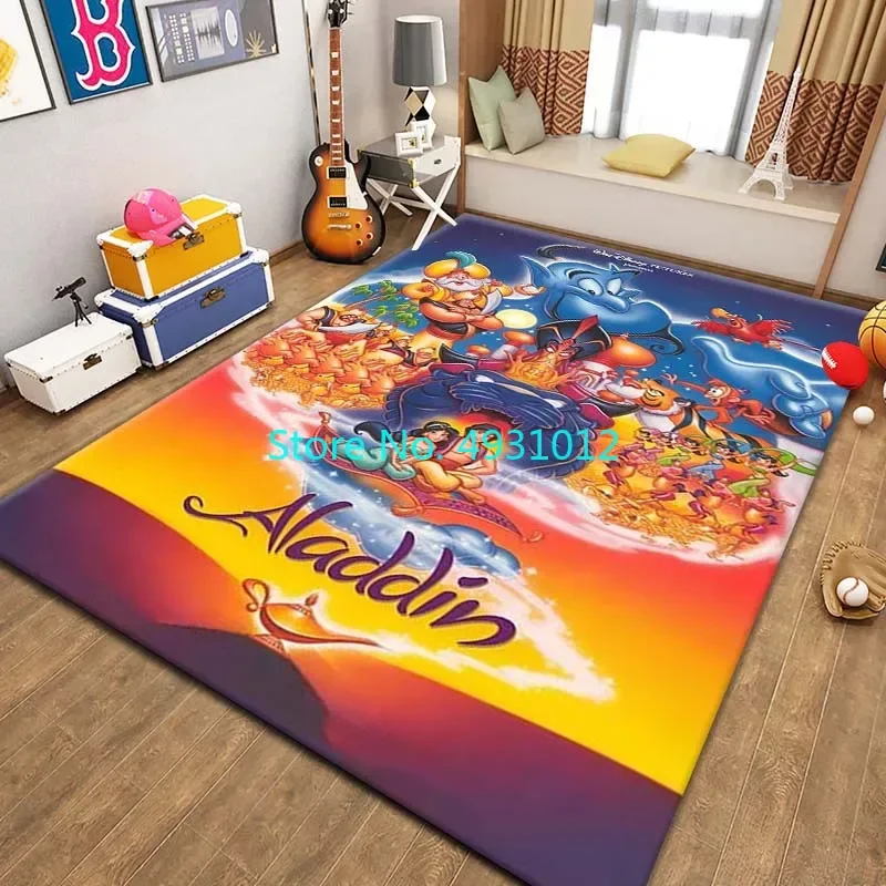 

Коврик с узором Аладдина, милый мультяшный ковер, ковер для гостиной, спальни, прикроватная тумбочка, мягкий удобный детский противоскользящий напольный коврик